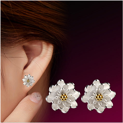 Lotus Flower Stud Earring