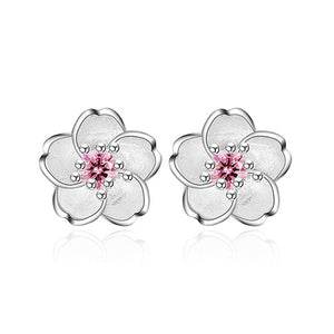 Pink Cherry Blossom Stud Earring