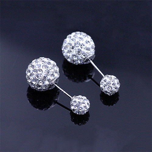 Double-sided Reversible Sparkle Ball Stud Earrings