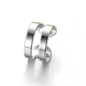 Silver Smooth Dual Row Fashion Ring - TSZjewelry