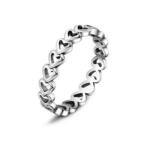 Hollow-out Stackable Heart Eternity Ring - TSZjewelry