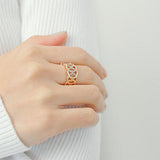 Multi Loop Interlocked Rose Gold Rings - TSZjewelry