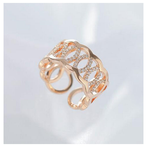 Multi Loop Interlocked Rose Gold Rings - TSZjewelry