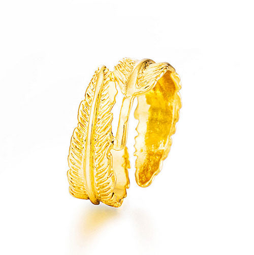 Gold Feather Ring - TSZjewelry