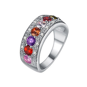 Color Gemstone Band Ring - TSZjewelry