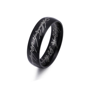 Black Plated Stainless Steel Lord of the Rings - TSZjewelry