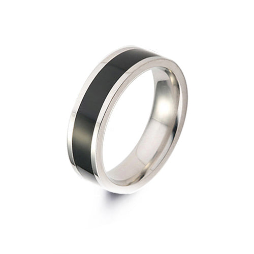 Black Glazes Stainless Steel Ring - TSZjewelry