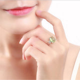 Oval Emerald Double Butterfly Ring - TSZjewelry