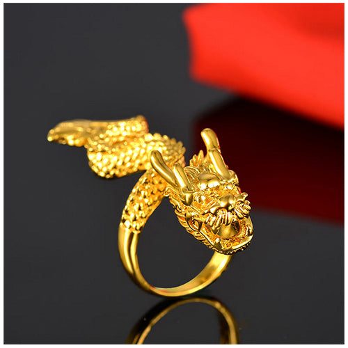 Golden Crouching Dragon Ring - TSZjewelry