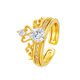 2 in 1 Golden Crown Ring - TSZjewelry