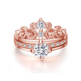 2 in 1 Rose Gold Crown Ring - TSZjewelry