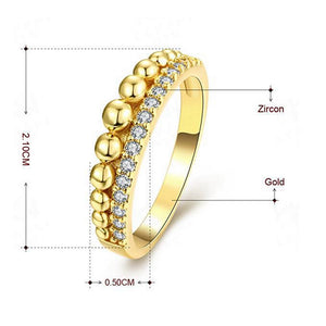 Golden Beaded Style Ring - TSZjewelry
