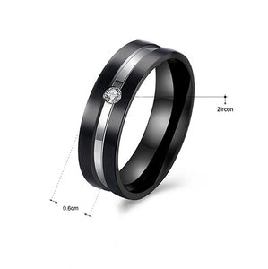 Crucible Black Plated Stainless Steel Two-Tone Ring - TSZjewelry