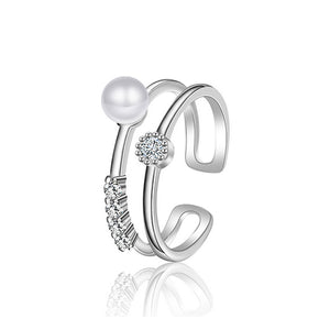 Double Line Pearl Ring - TSZjewelry