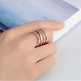 Rose Gold Multi Row Design Band Ring - TSZjewelry