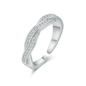 Micro Gemstone Paved Twisted Fashion Rings - TSZjewelry