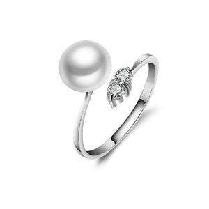 White Pearl with Gemstone Ring - TSZjewelry