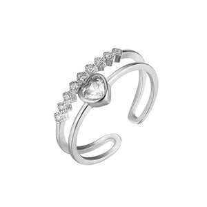 Double Row Heart Ring - TSZjewelry