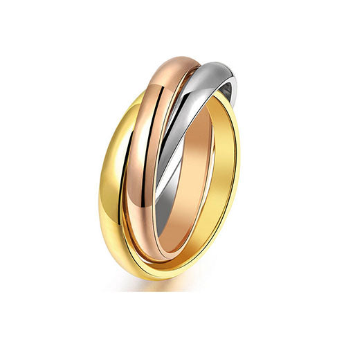 Tri-Color Stainless Steel Intertwined Ring - TSZjewelry