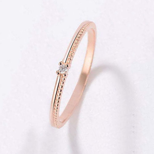 Single Gemstone Bezel Set Rose Gold Ring - TSZjewelry