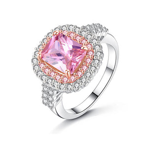 Radiant-cut Pink Gemstone Cocktail Ring - TSZjewelry