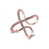 Criss-cross 'X' Rose Gold Ring - TSZjewelry