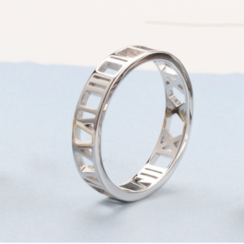 Cutout Roman Numeral Ring - TSZjewelry