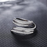 Multi Row Diamond Ring Unusual Unique Design For Women