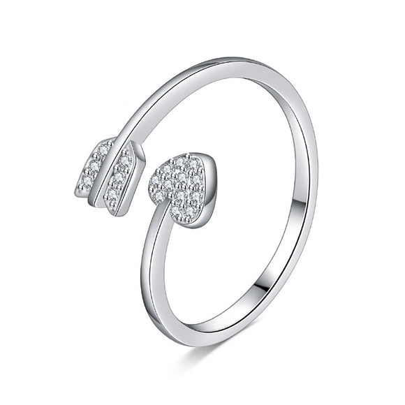 Silver Heart Arrow Fashion Ring For Vilentine