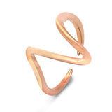 Rose Gold V Shape Distinctive Geometric Fashion Ring