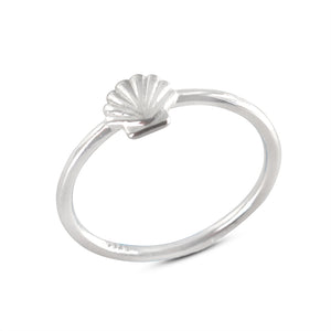 Dainty Silver Seashell Fashion Ring For Ladies