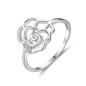 Hollow-out Rose Flower Fashion Ring For Women