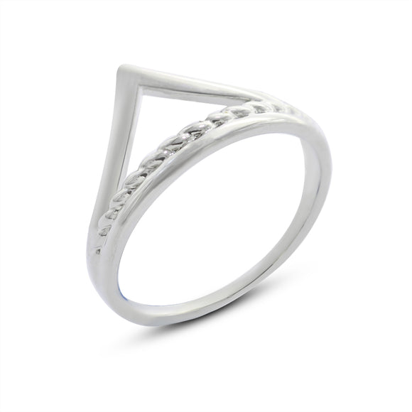 Vintage Triangle Silver Cocktail Ring For Unisex