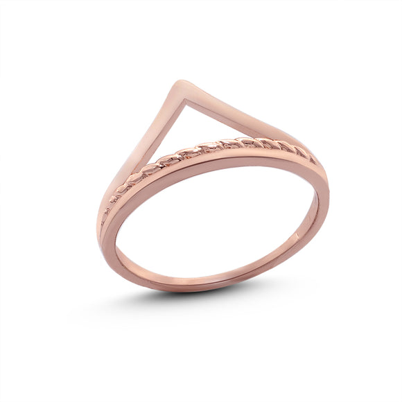 Vintage Triangle Rose Gold Cocktail Ring For Unisex