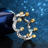 Two-Tone Crown Design Unique Eternity Fashion Ring