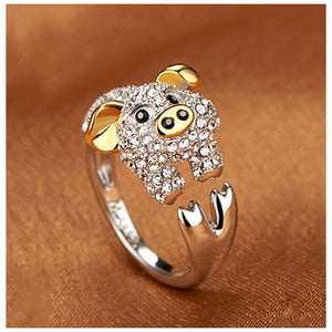 Dual Color Zodiac Pig Ring - TSZjewelry